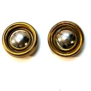 2 Vntg Mid Century Sam Biern NY Metal Buttons 1.5" Retro Vintage Sewing Supplies